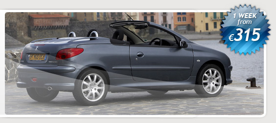 peugeot 206cc hot deal , car hire crete