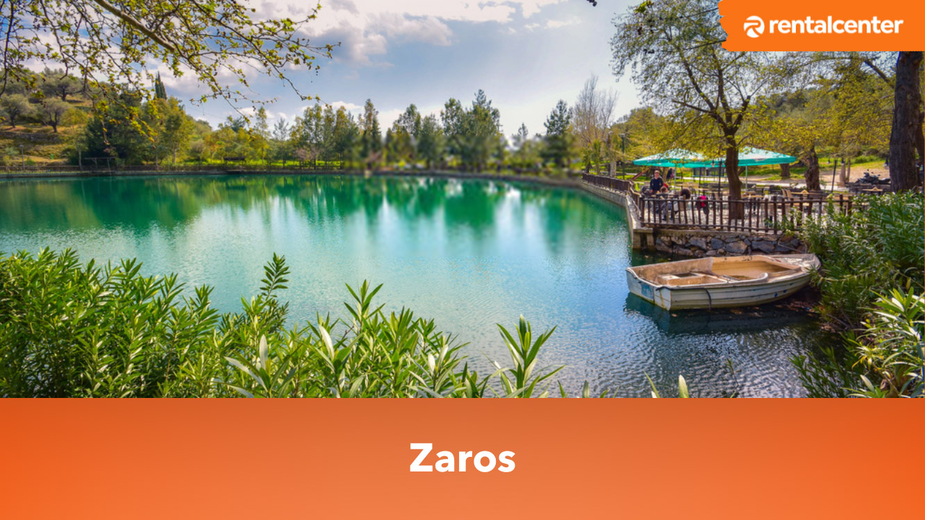 Zaros Lake at Aerial Panorama