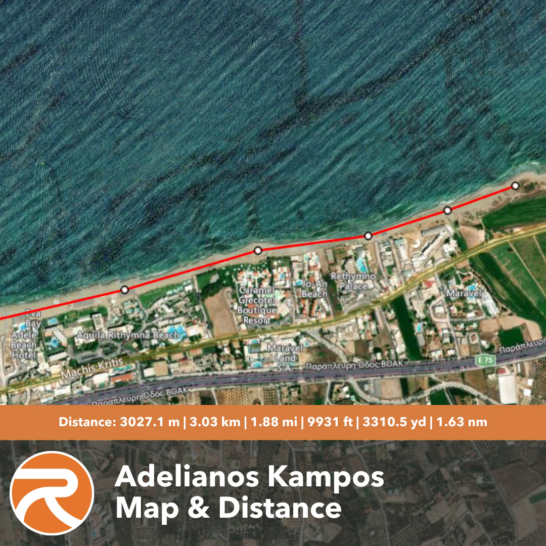 Carte de la plage d'Adelianos Kampos