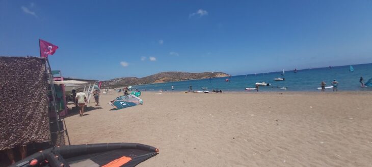 Surfers in Kouremenos Beach