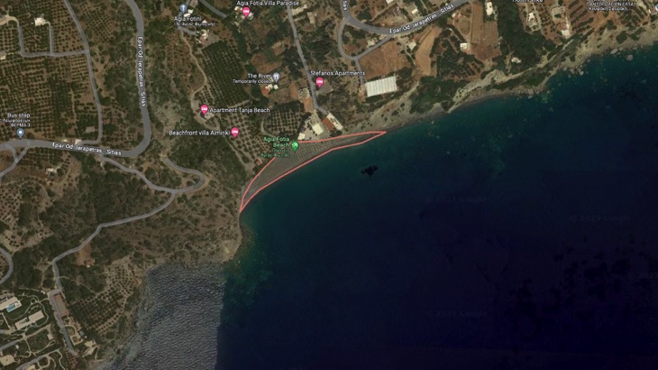 Agia Fotia Beach map