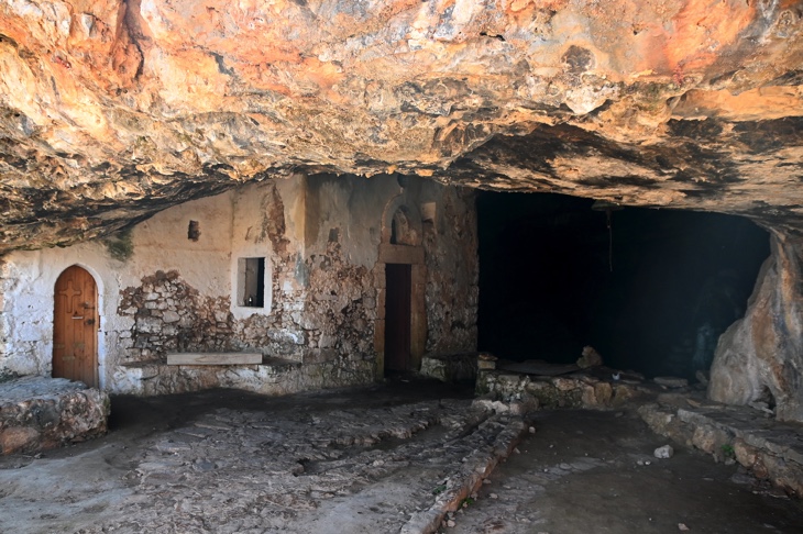 Cave site where Saint John the Hermit lived at Katholiko Monastery