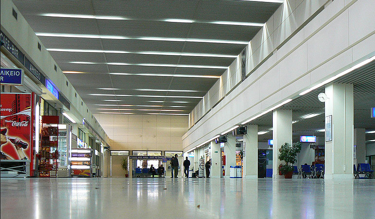 arrivals hall in chania airport